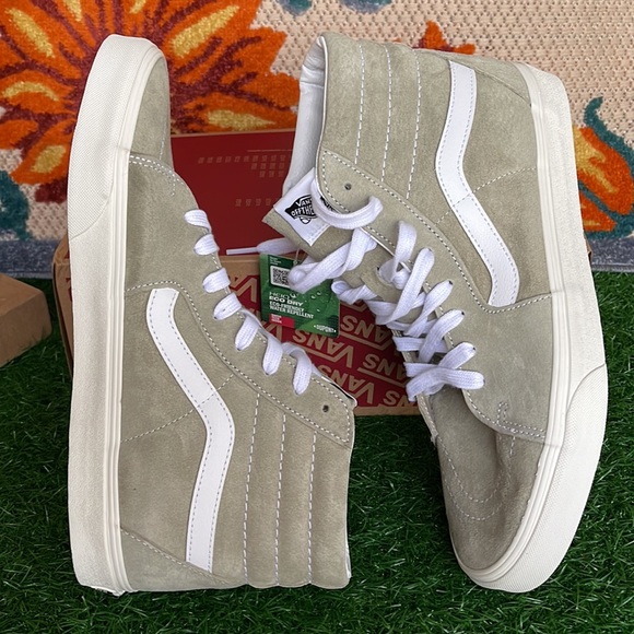 Vans Sk8-Hi Pig Suede Moss Gray/Snow White WMNS sneakers - Picture 12 of 16